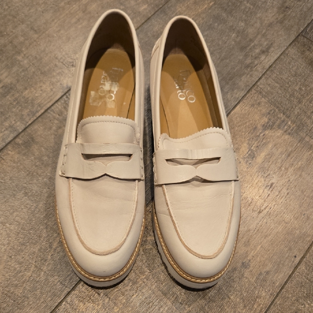 Classic White Leather Penny Loafers